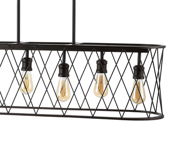 Marion 37.75" Adjustable Iron Farmhouse Rustic LED Dimmable Pendant - JONATHAN Y